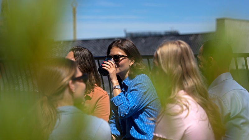 Group of young professionals on a roof top terassse
